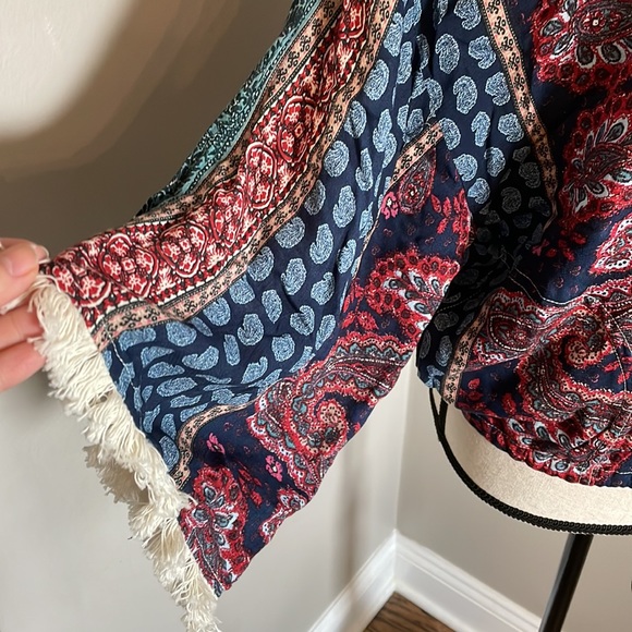 Paisley jacket with pockets and tassels boho - Picture 4 of 9